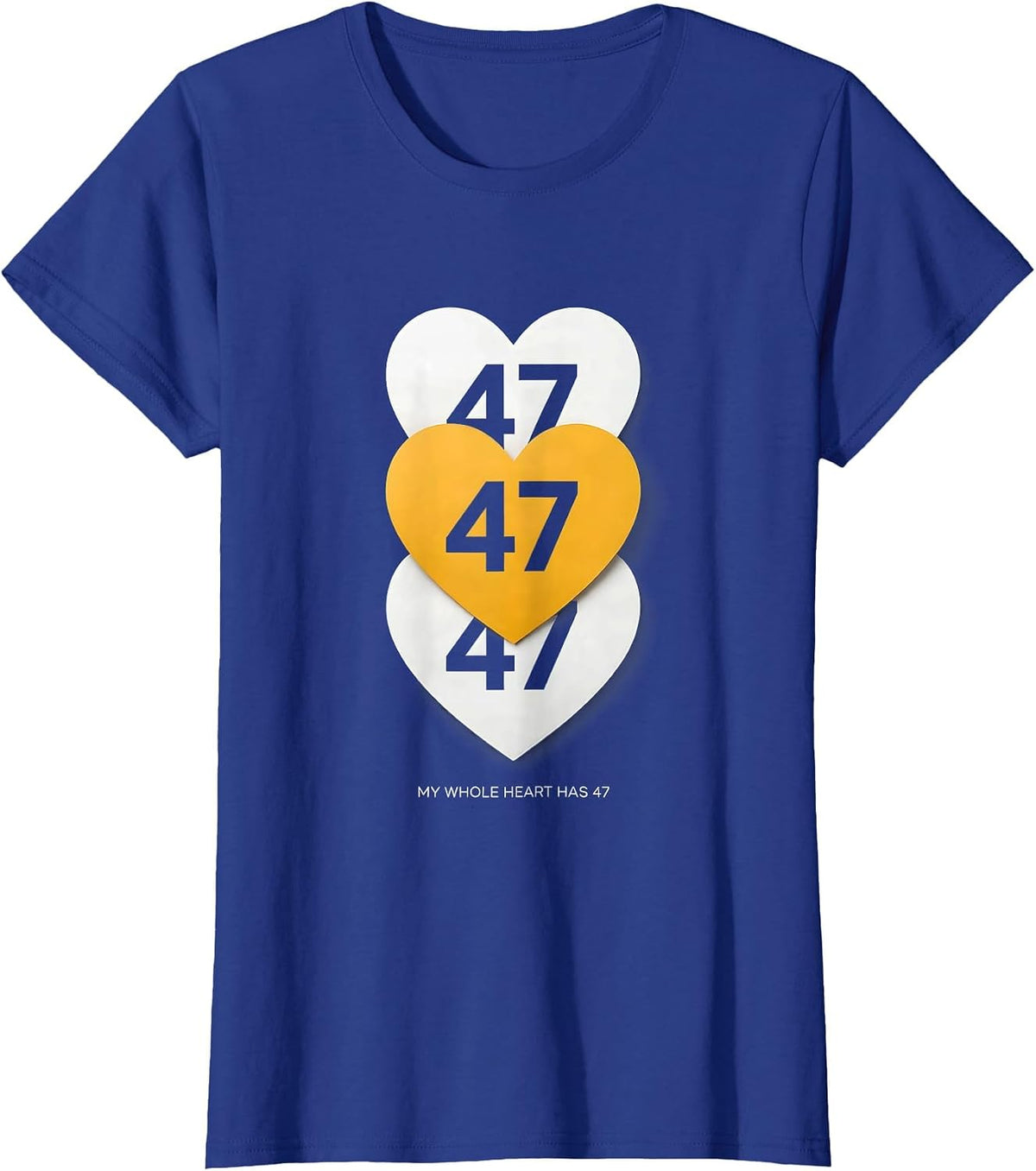 Women's My Whole Heart Has 47 Down Syndrome Awareness Extra T-Shirt - Royal Blue