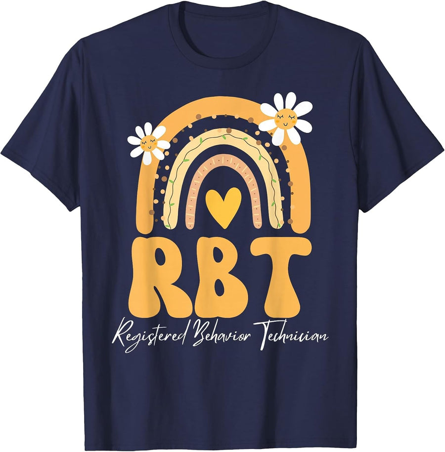 Registered Behavior Technician RBT Behavior Therapist ABA T-Shirt - Navy Blue
