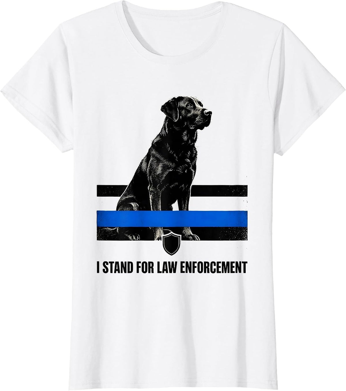 I Stand For Law Enforcement Thin Blue Line Police Support T-Shirt - White