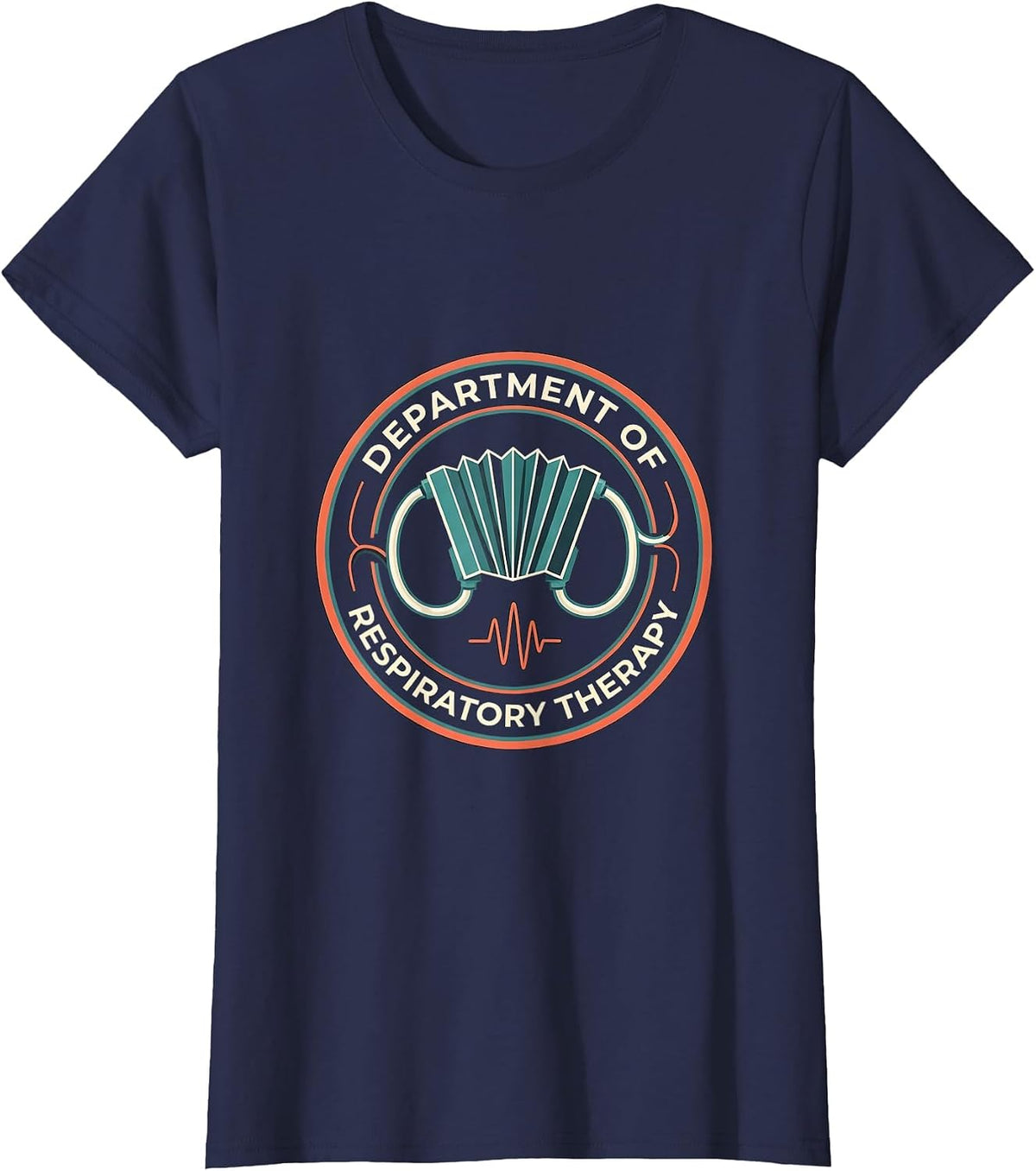 Women's Department of Respiratory Therapy Funny RT Care Week T-Shirt - Navy Blue