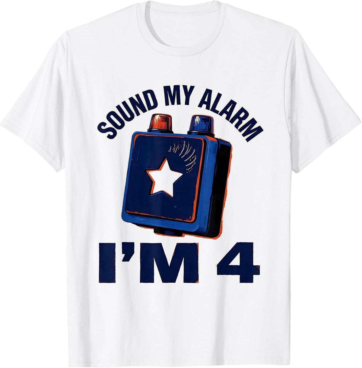 Men's Sound My Alarm, I'm 4 Future Police Officer Kids Birthday T-Shirt - White