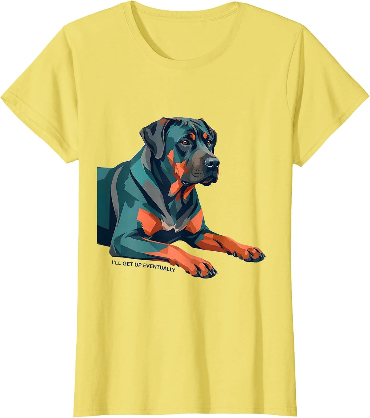 I’ll Get Up Eventually Rhodesian Ridgeback Dog Lover Humor T-Shirt - Lemon Yellow