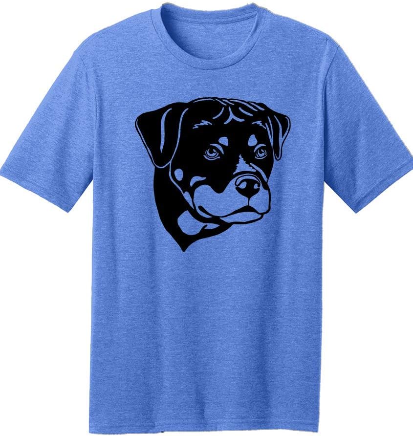 Dogline Mens Rottweiler Dog Lovers Graphic Tee Shirt - Heather Royal