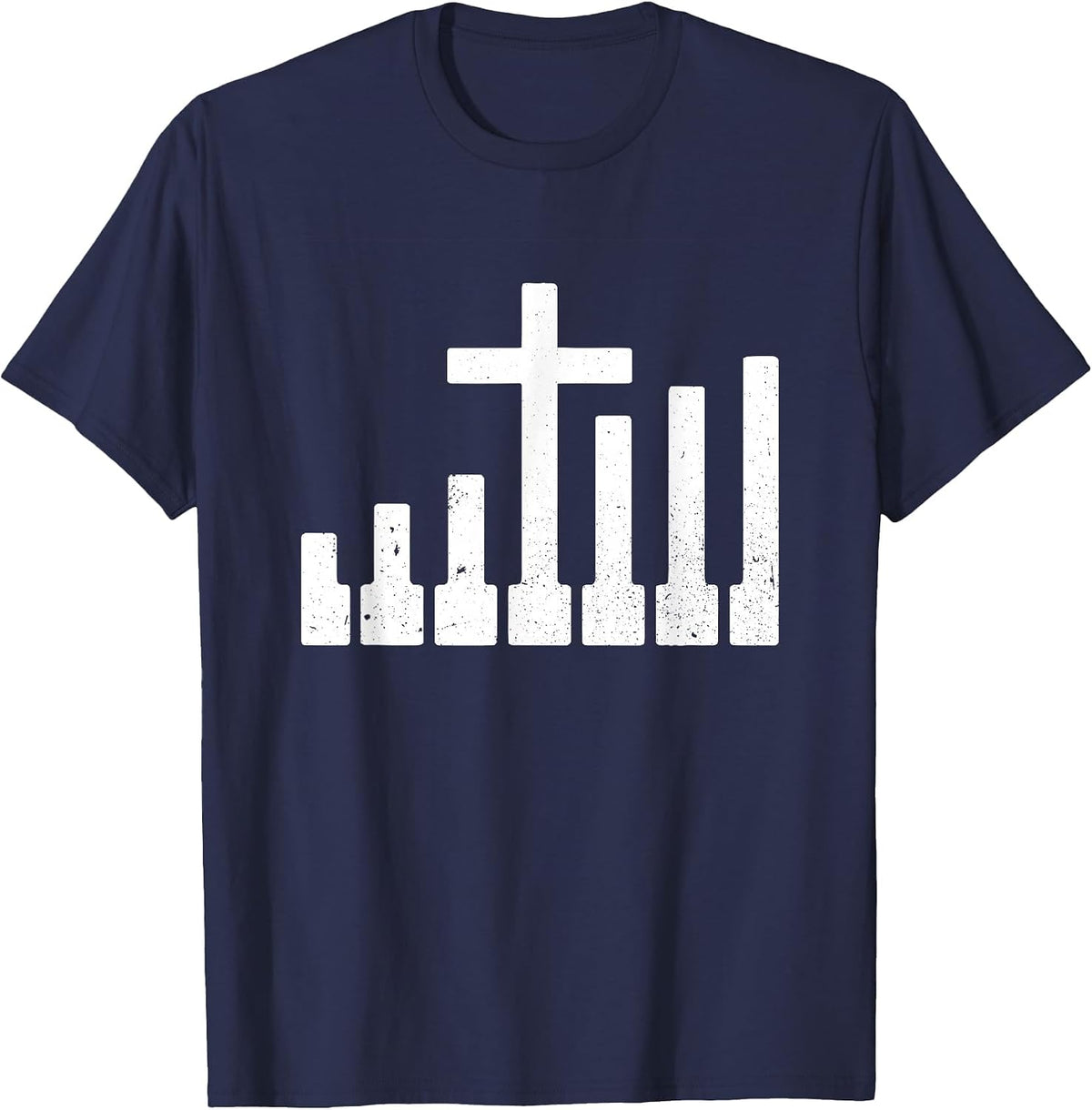 Christian Piano Player Piano Teacher Keyboard Instrument T-Shirt - Navy Blue