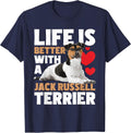 Life is Better with A Jack Russell Terrier - Dog Lover T-Shirt - Navy Blue