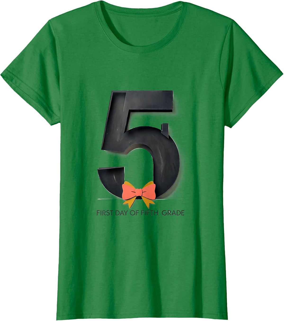 First Day Of Fifth Grade Coquette Back To School Kids T-Shirt - Kelly Green