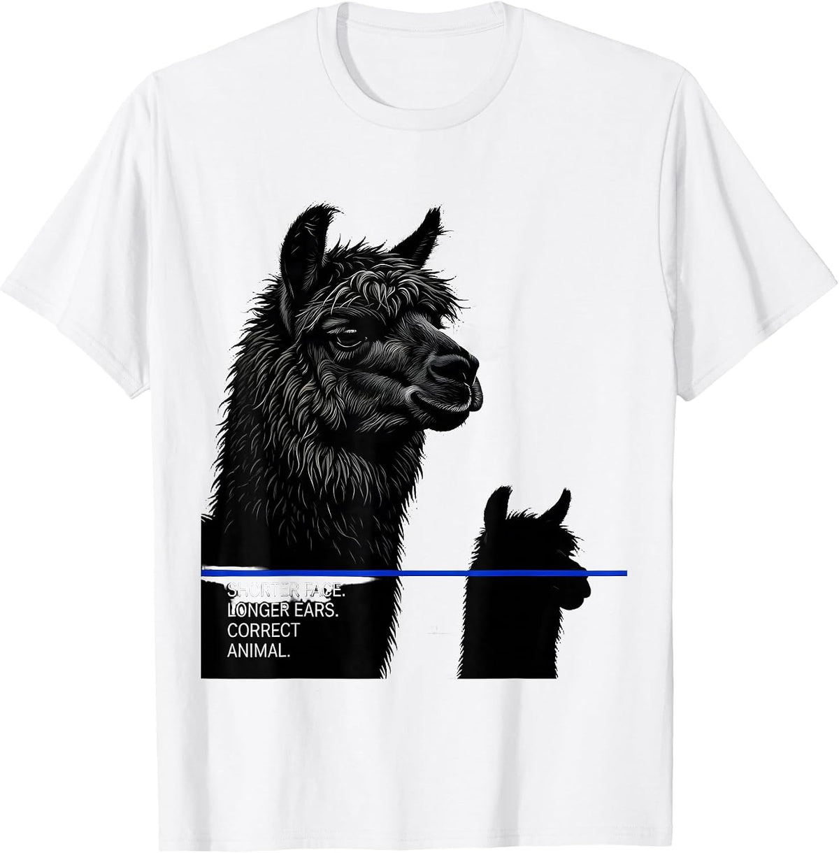 Men's Shorter Face Longer Ears Correct Animal Alpaca Lover T-Shirt - White