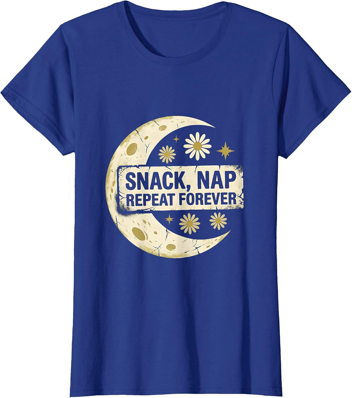 Women's Snack Nap Repeat Forever Preschool Teacher T-Shirt - Royal Blue
