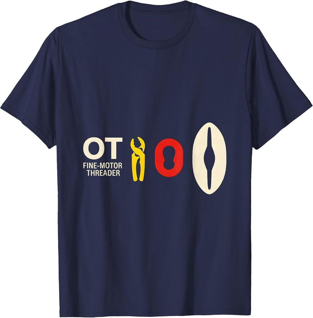 Men's OT Fine-Motor Threader Occupational Therapy OT Assistant T-Shirt - Navy Blue