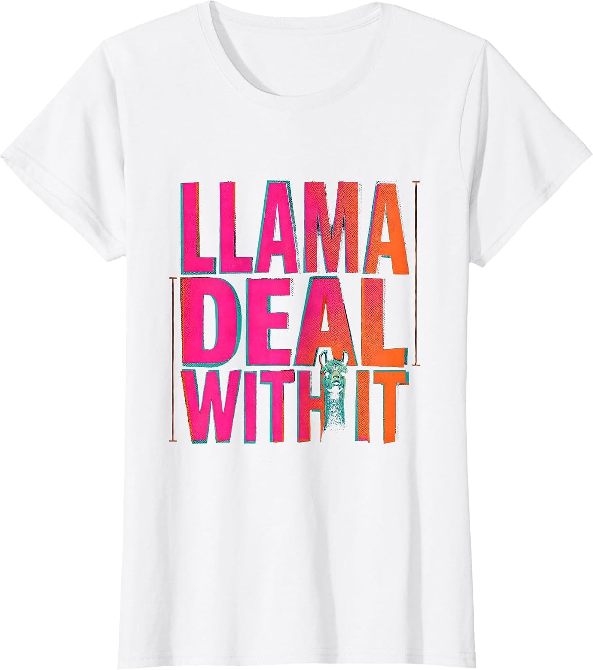 Llama Deal With It Funny Alpaca Animal Lover Humor T-Shirt - White