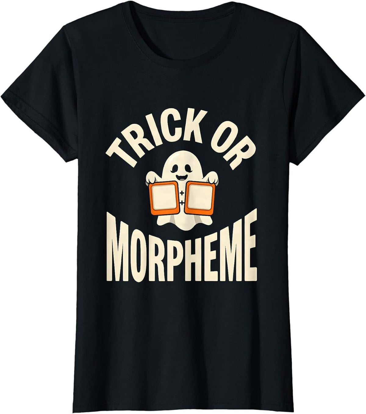 Trick Or Morpheme Funny Halloween SLP Teacher Speech Therapy T-Shirt - Black