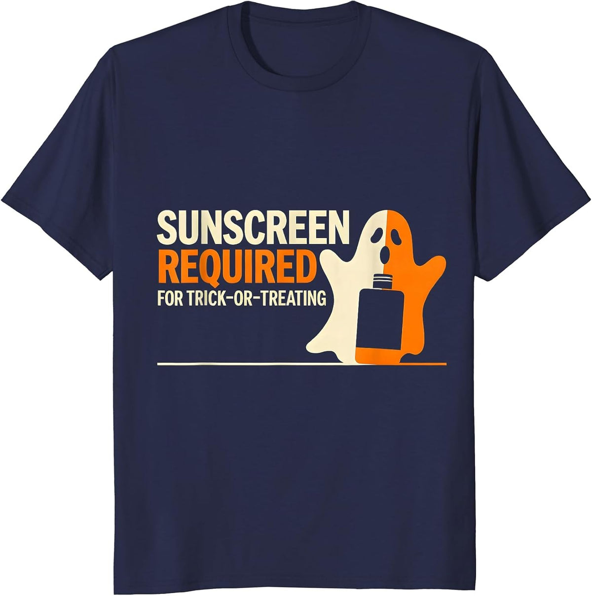 Sunscreen Required For Trick-Or-Treating Dermatology Humor T-Shirt - Navy Blue