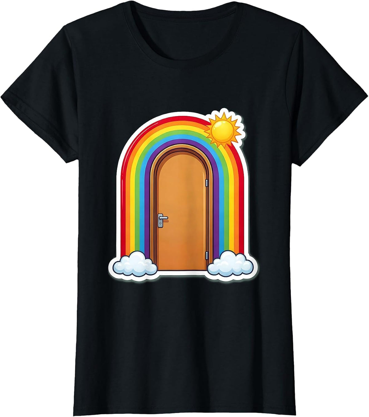 Rainbow Classroom Door Preschool Teacher Gift T-Shirt - Black
