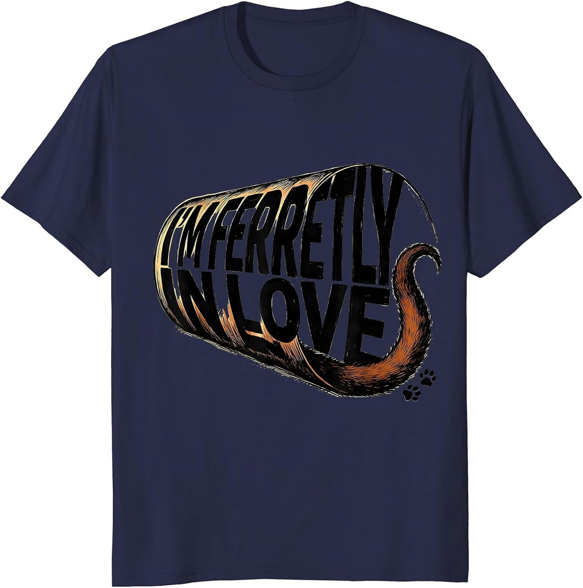 I’m Ferretly In Love Funny Ferret Lover Gift For Kids Teens T-Shirt - Navy Blue