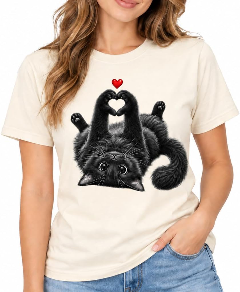 Cat Mood Funny Gift Shirt Unisex Graphic Tee Grumpy Coffee Design Cute Sketch Style Pet Lover T Shirt - Love Paws