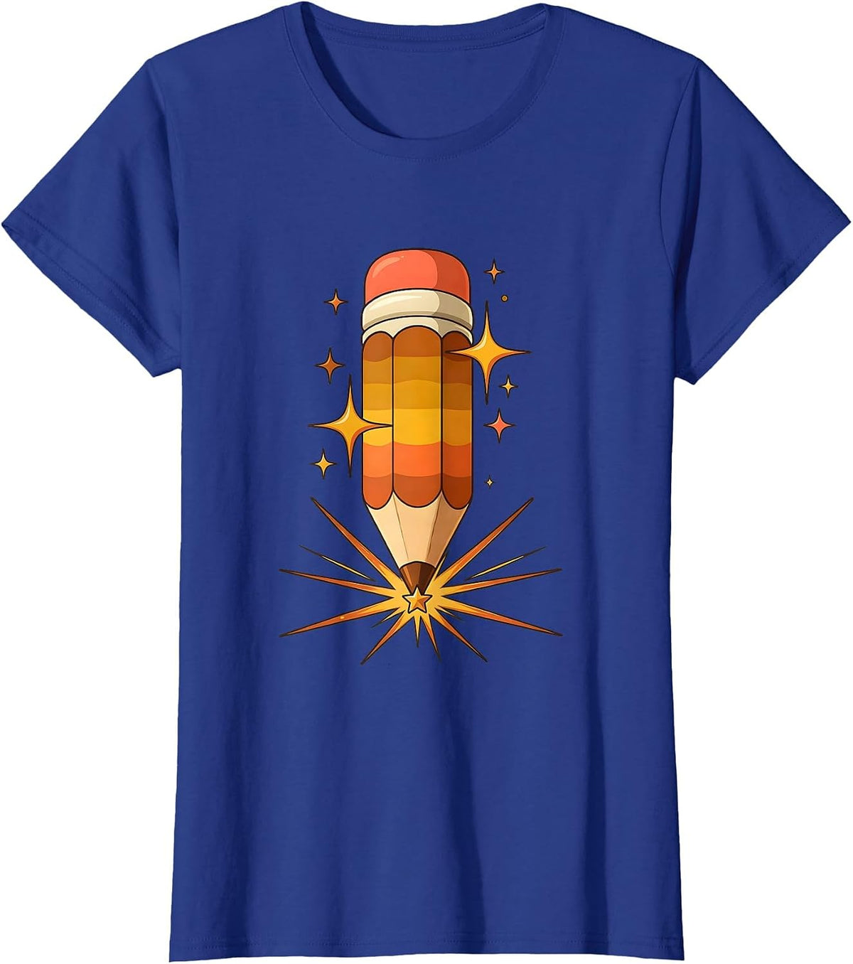 Women's Magical SPED Teacher Pencil Wand Sparkles Design T-Shirt - Royal Blue