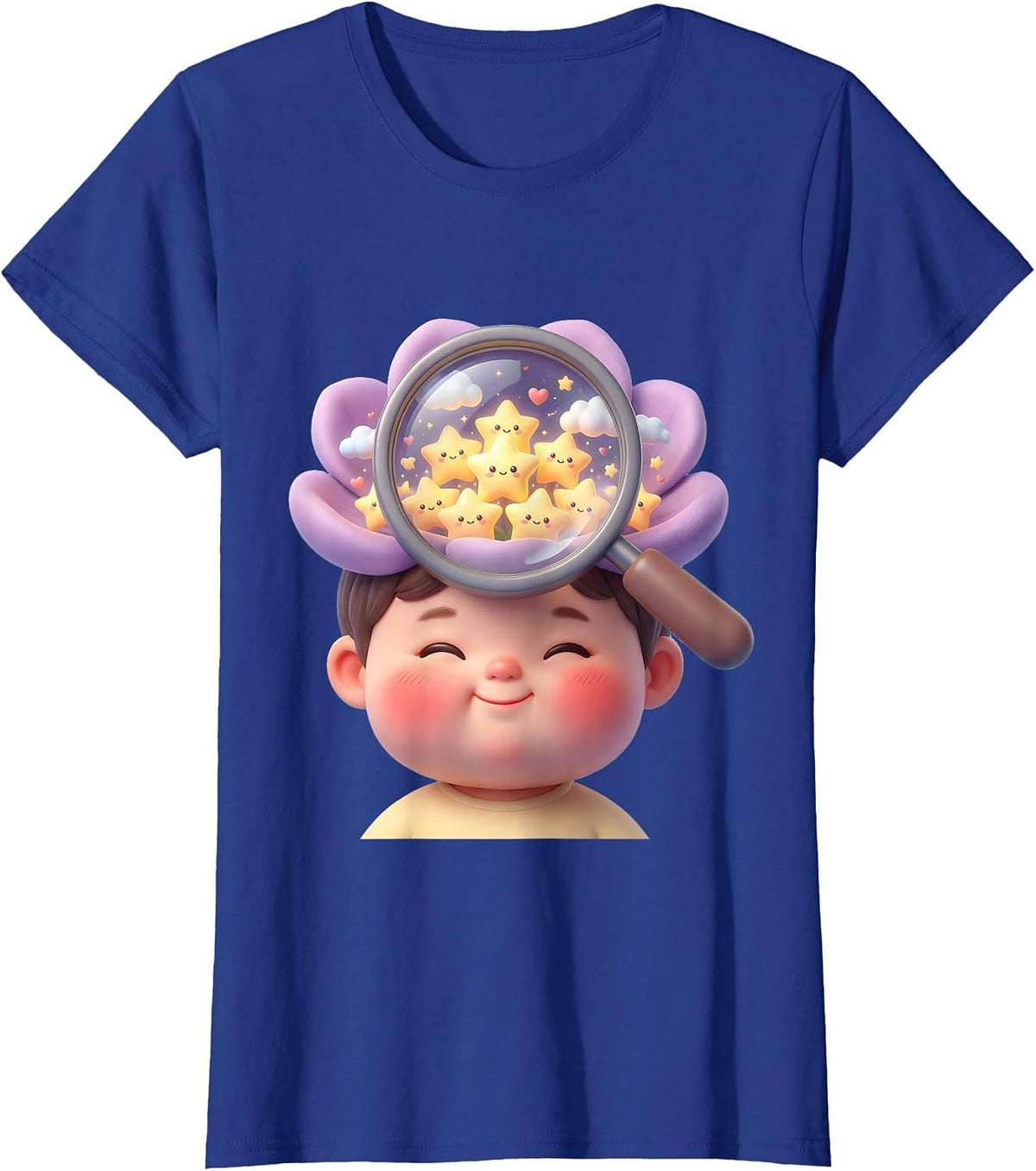 Women's Special Education Magnifying Glass Stars Child Mind T-Shirt - Royal Blue