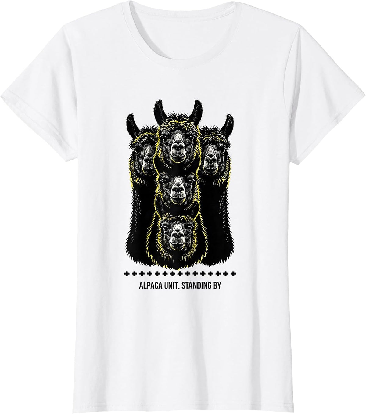 Women's Alpaca Unit Standing By Funny Alpaca Squad Humor T-Shirt - White