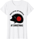 Women's Prickly Outside, Soft Underneath At Christmas Cute Hedgehog T-Shirt - White