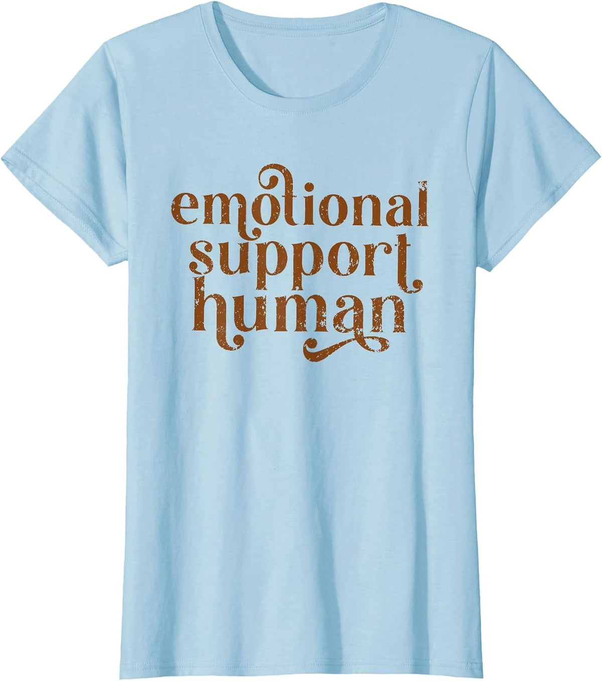 Emotional Support Human Graduation New Therapist Credentials T-Shirt, Women, Baby Blue, X-Large - As Pictured