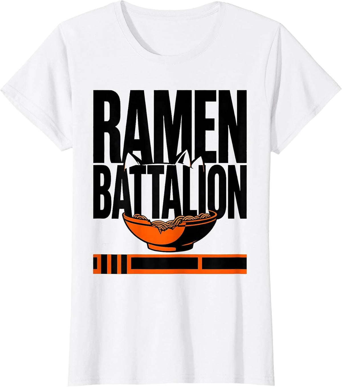 RAMEN BATTALION Kawaii Anime Cat Japanese Humor T-Shirt - White