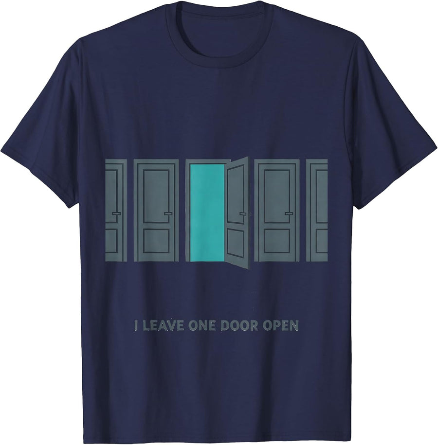 I Leave One Door Open Funny Special Education Teacher SPED T-Shirt - Navy Blue
