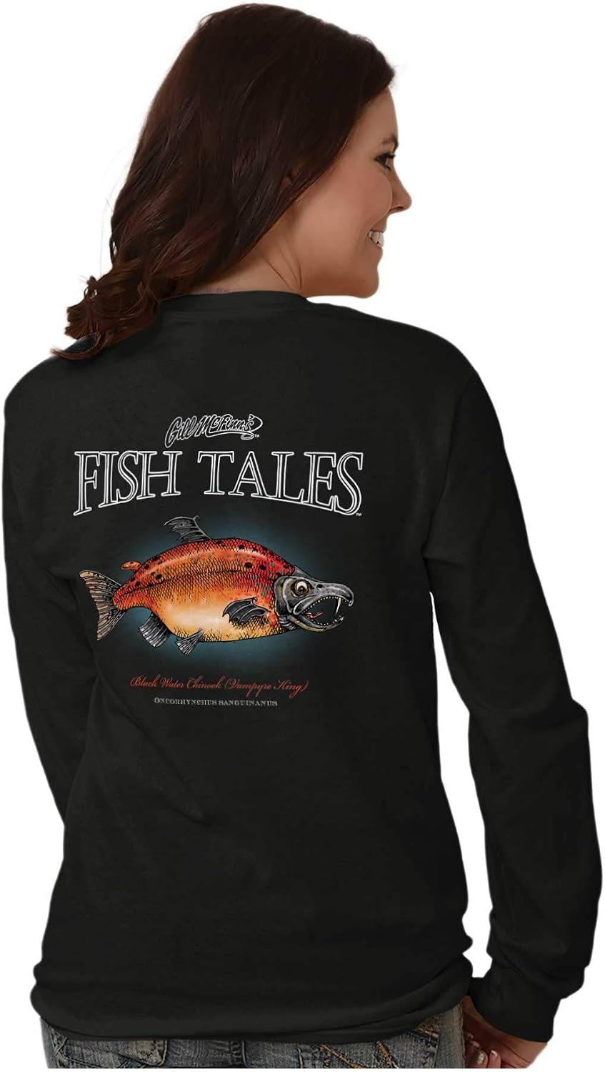Chinook Fishing Fisherman Long Sleeve Tshirt Men Women - size chart