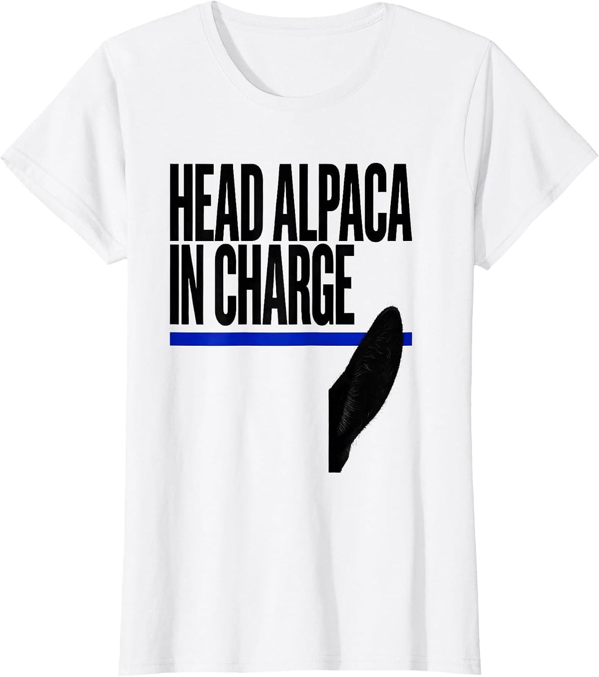 Head Alpaca In Charge Funny Alpaca Lover Animal Humor T-Shirt - White