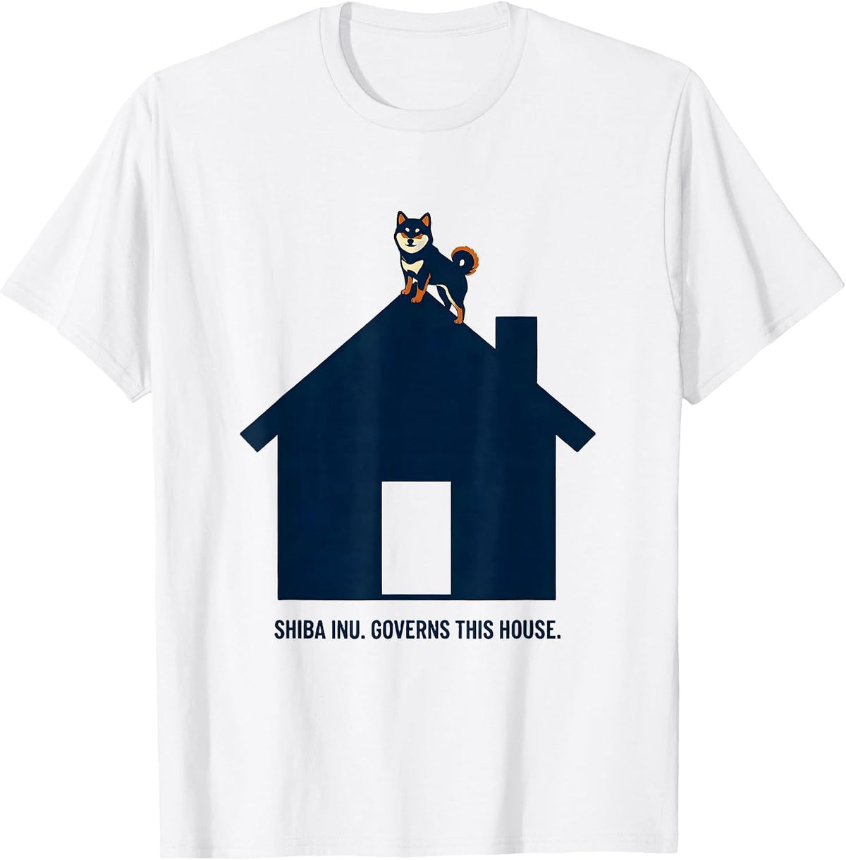 Men's Shiba Inu Governs This House Funny Dog Lover Gift T-Shirt - White