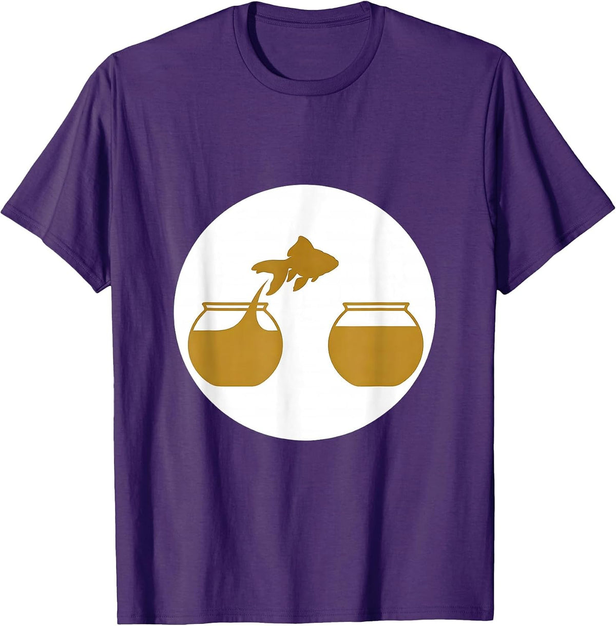 Men's Autism Awareness Goldfish Leaping Between Bowls T-Shirt - Purple