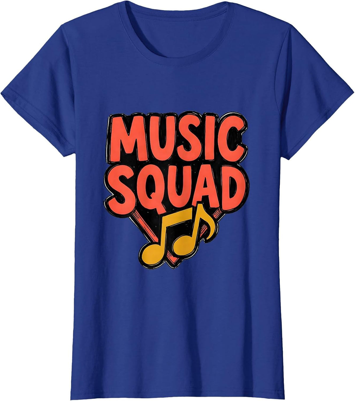Women's Music Squad Cheerful Teacher Team Back To School T-Shirt - Royal Blue