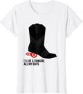 Women's I'll Be A Cowgirl All My Days Western Country Rodeo Pride T-Shirt - White