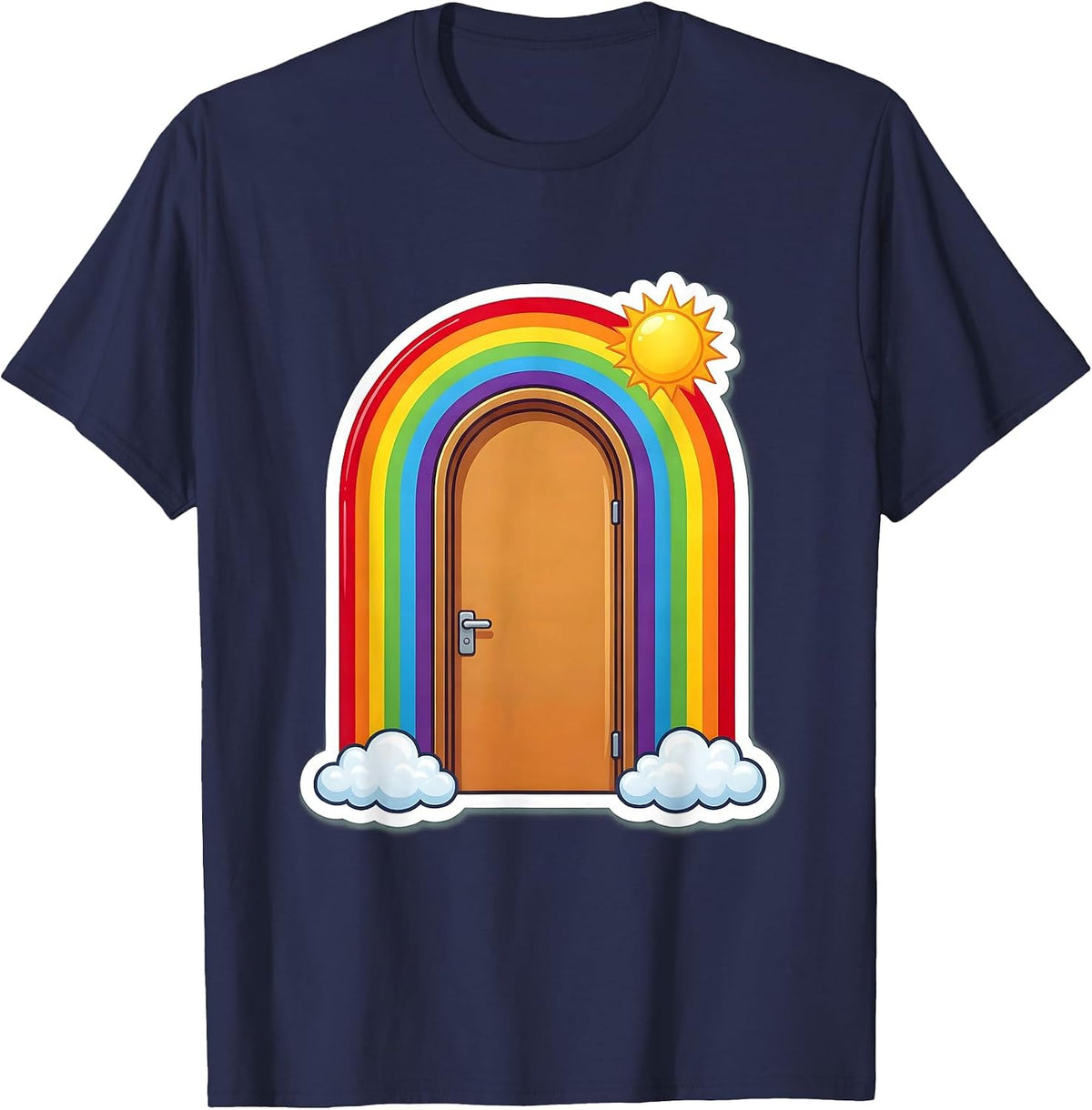 Rainbow Classroom Door Preschool Teacher Gift T-Shirt - Navy Blue