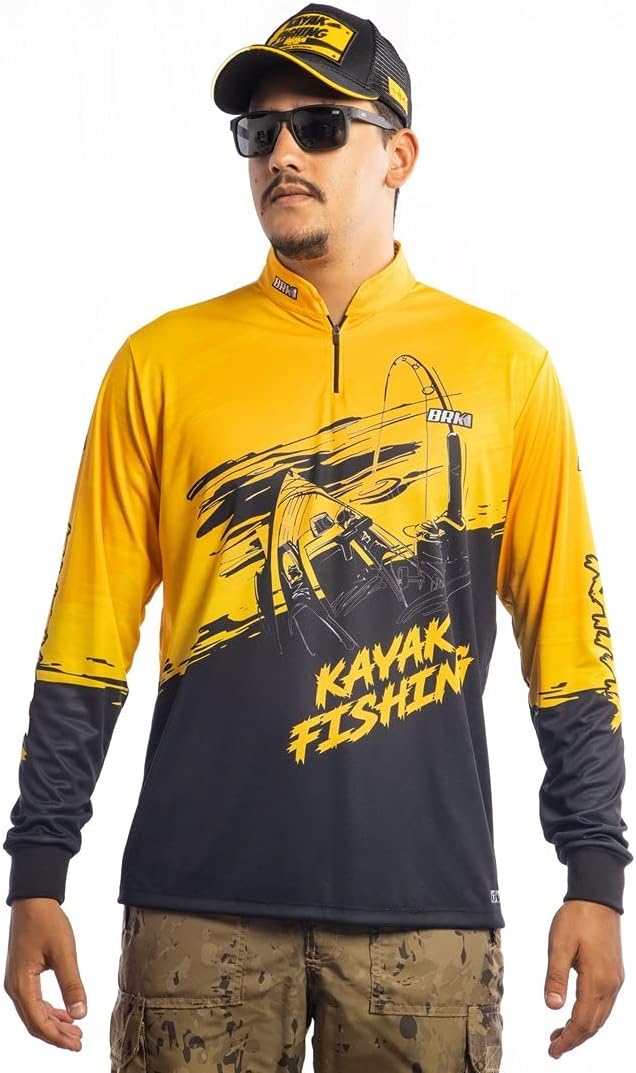 BRK Mens Long Sleeve Fishing Kayak UPF 30 Sun Protection - As Pictured