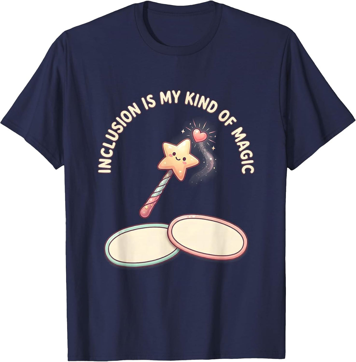 Inclusion Is My Kind Of Magic Cute Kawaii Special Education T-Shirt - Navy Blue