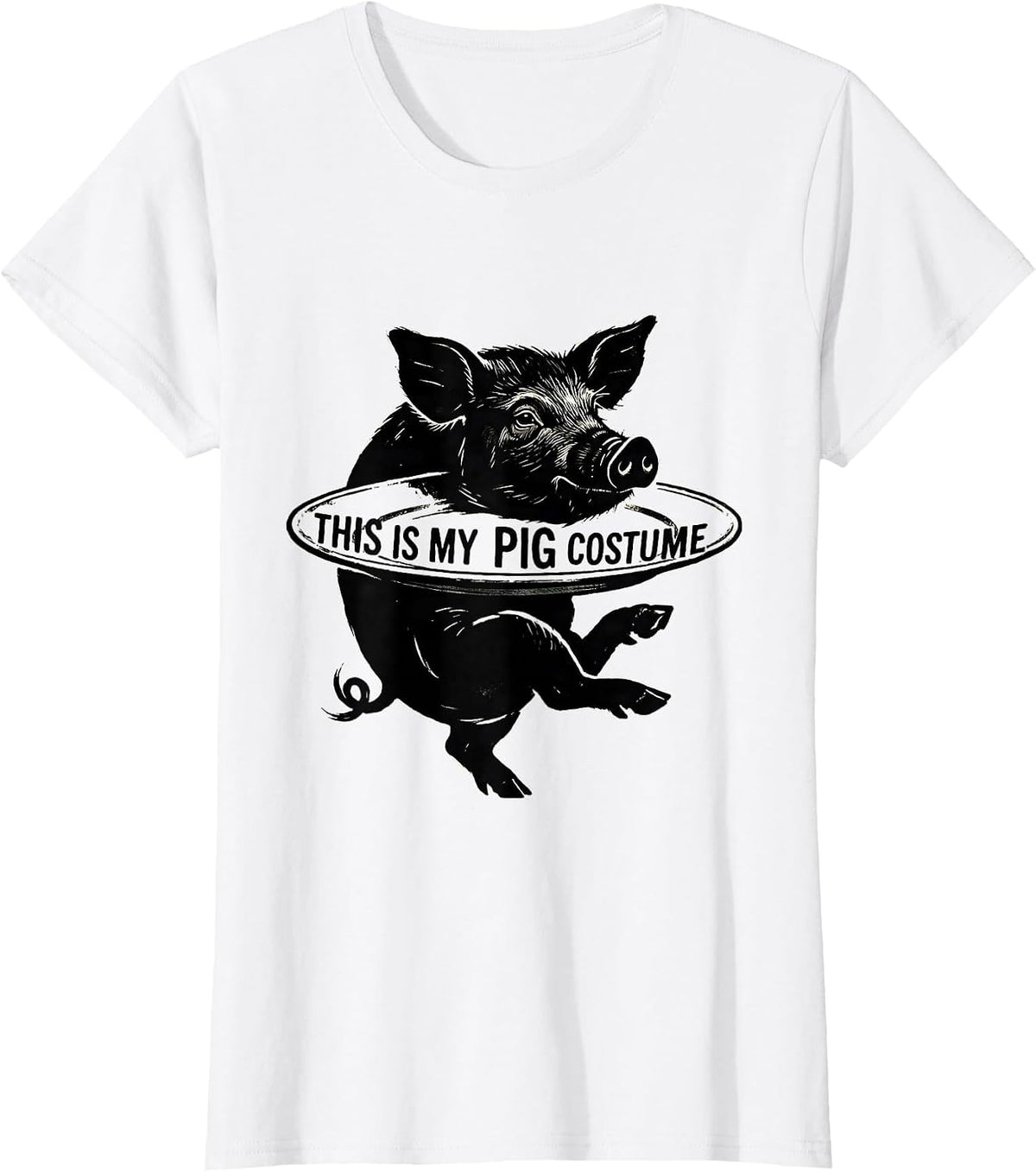 Women's This Is My Pig Costume Funny Pig Lover Halloween Costume T-Shirt - White
