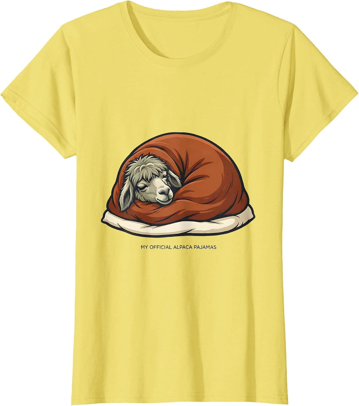 My Official Alpaca Pajamas Cute Alpaca Lover Sleepwear Gift T-Shirt - Lemon Yellow