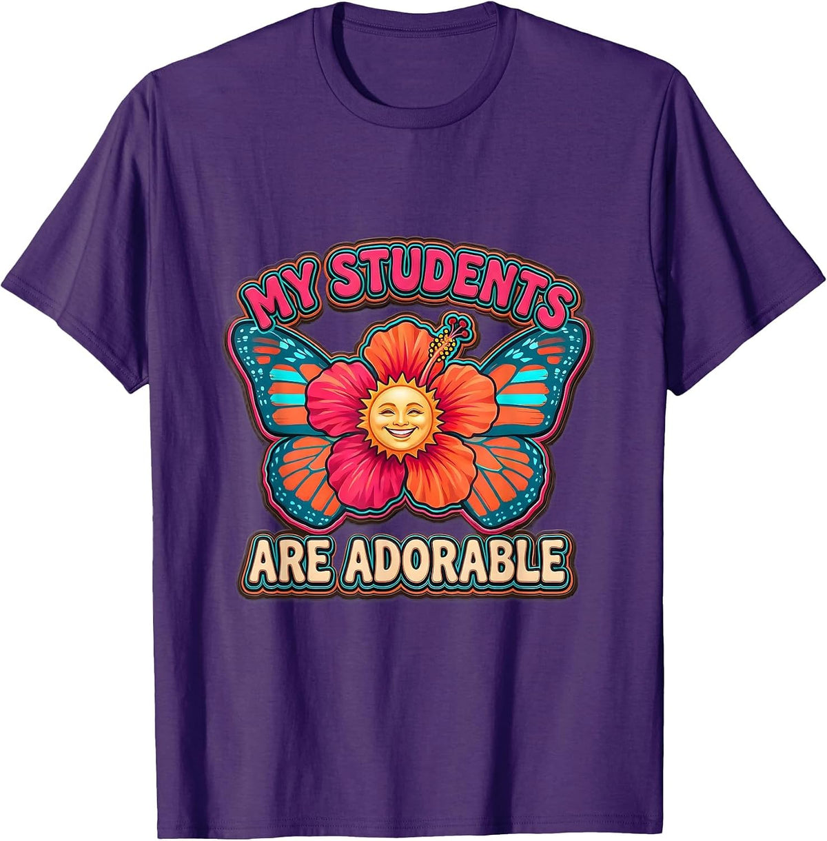 Men's My Students Are Adorable Preschool Teacher Design T-Shirt - Purple
