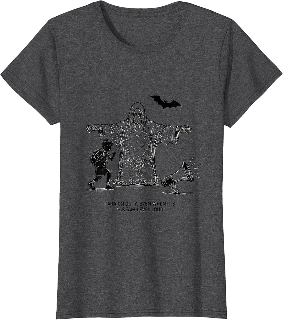 Women's Para On Duty, Even When It's Scream-Level Loud Funny T-Shirt - Dark Heather Grey
