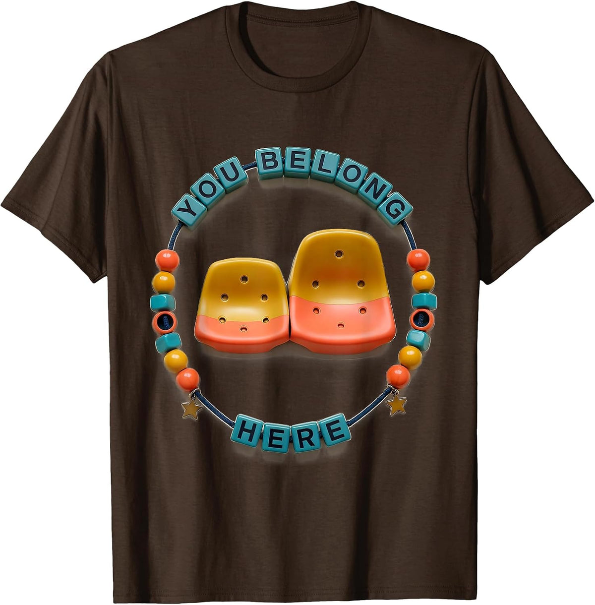 Men's You Belong Here Special Education Teacher Autism Awareness T-Shirt - Brown