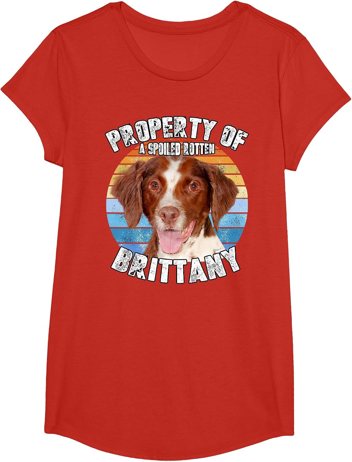 Brittany Spaniel Property of T-Shirt - Girls Red
