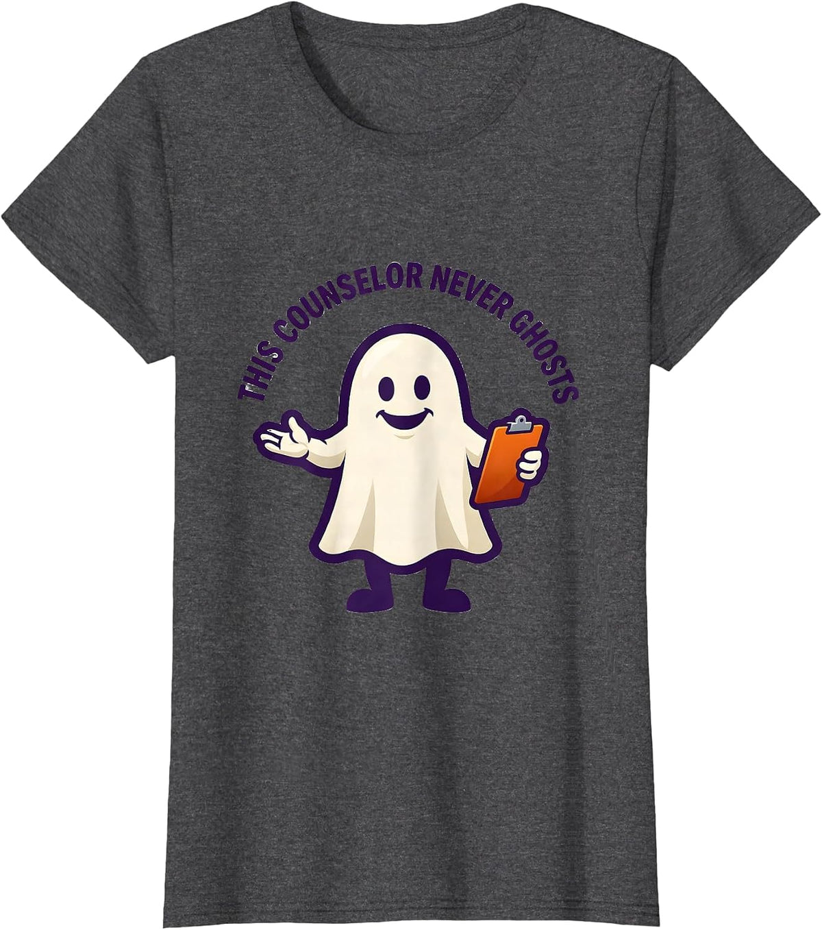 Women's This Counselor Never Ghosts Funny Mental Health Awareness T-Shirt - Dark Heather Grey