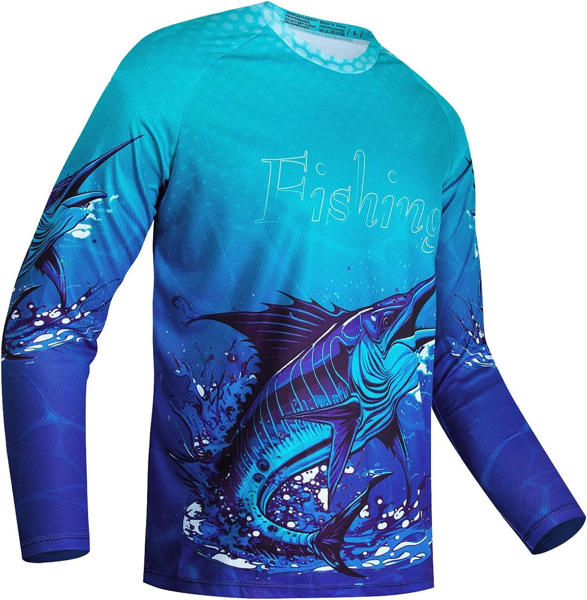 JPOJPO Mens Fishing Shirt Long Sleeve, Fishing Jerseys Fish Tshirts - Breathable, Cooling, Light-Weight - Cd9801