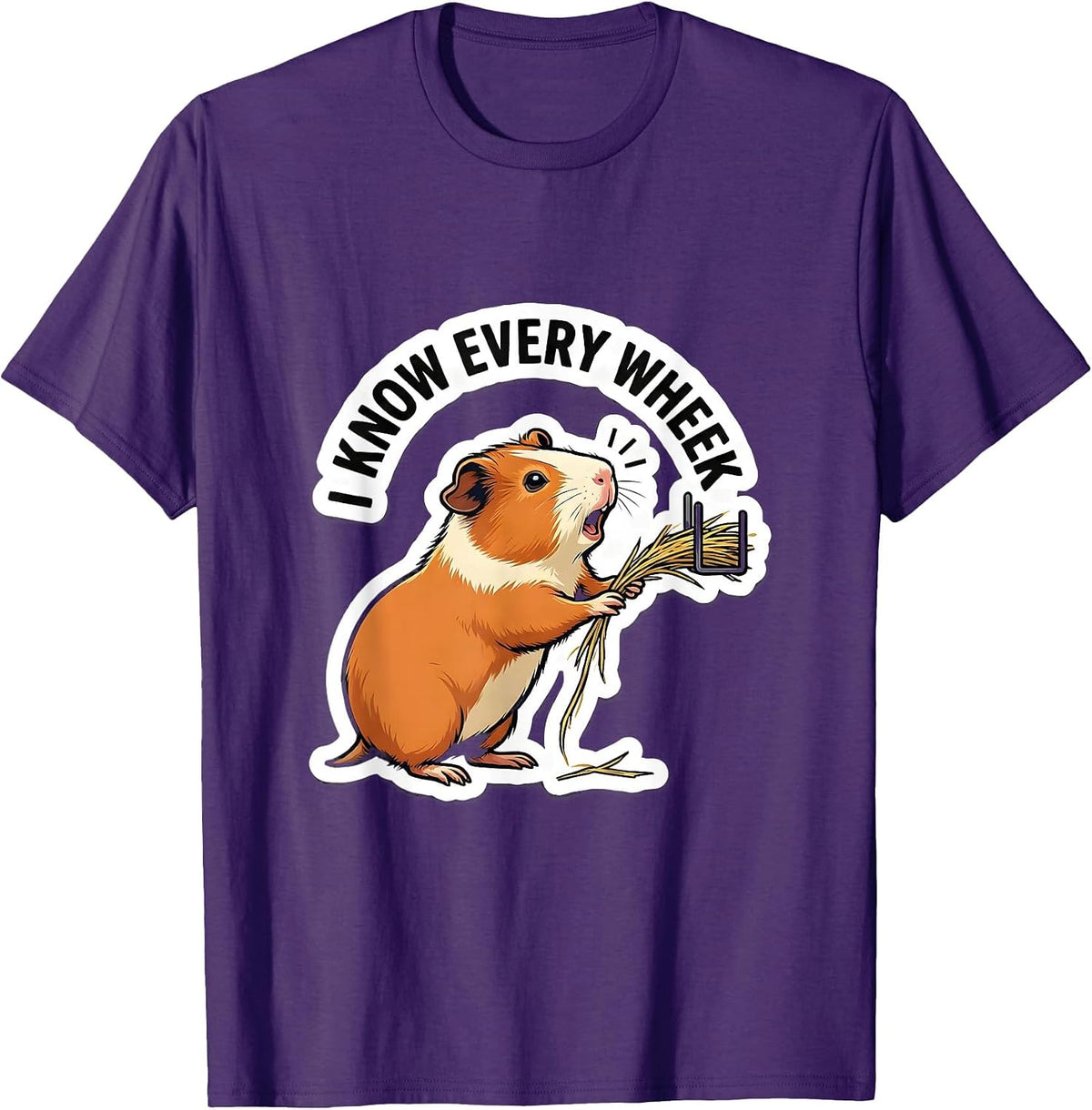 I Know Every Wheek Cute Guinea Pig Pet Lover Humor T-Shirt - Purple