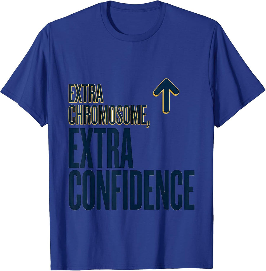 Extra Chromosome, Extra Confidence Down Syndrome Awareness T-Shirt - Royal Blue