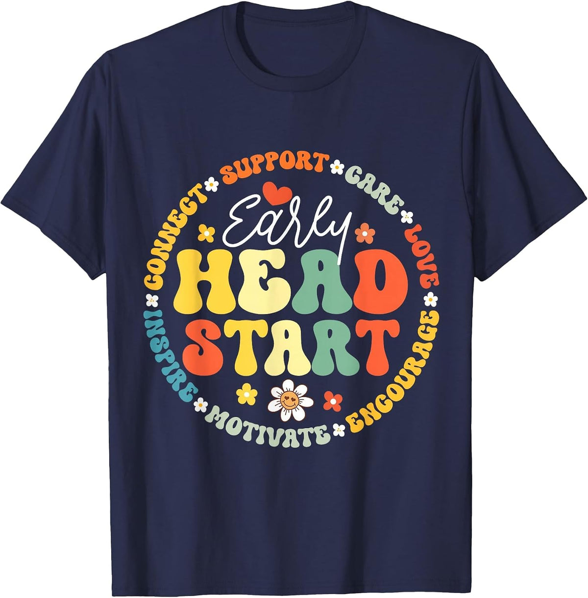 Early Head Start Squad Homeschool Teacher Headstart T-Shirt - Navy Blue