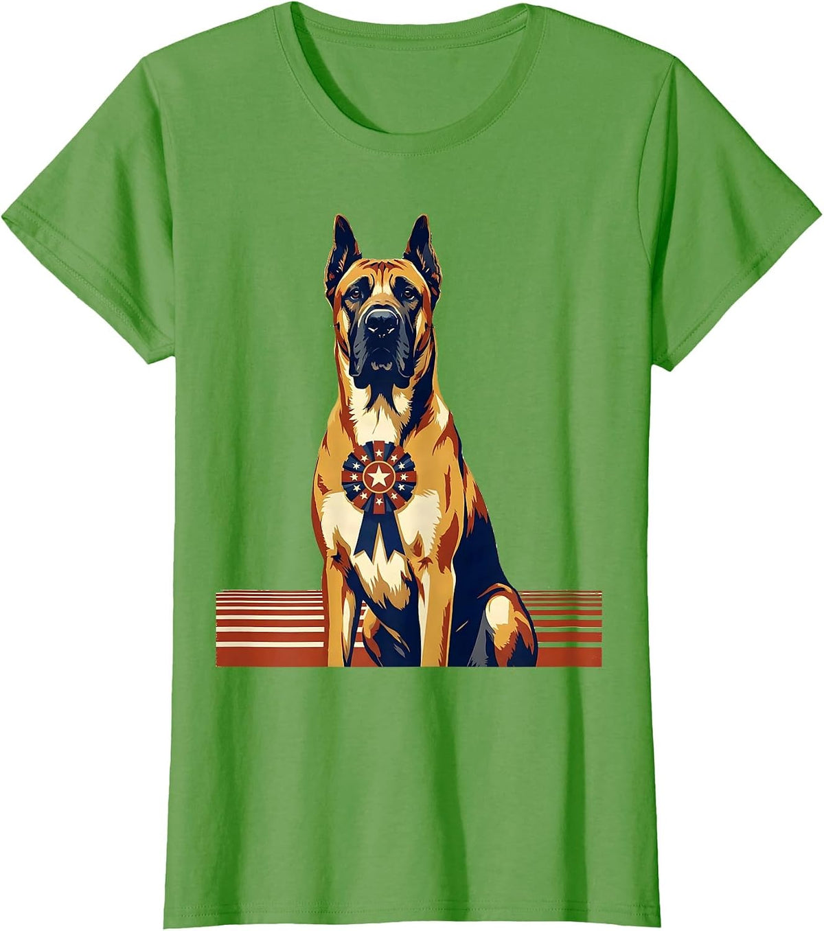 Women's Great Dane Patriotic 4th of July Dog Breed Pride T-Shirt - Grass Green