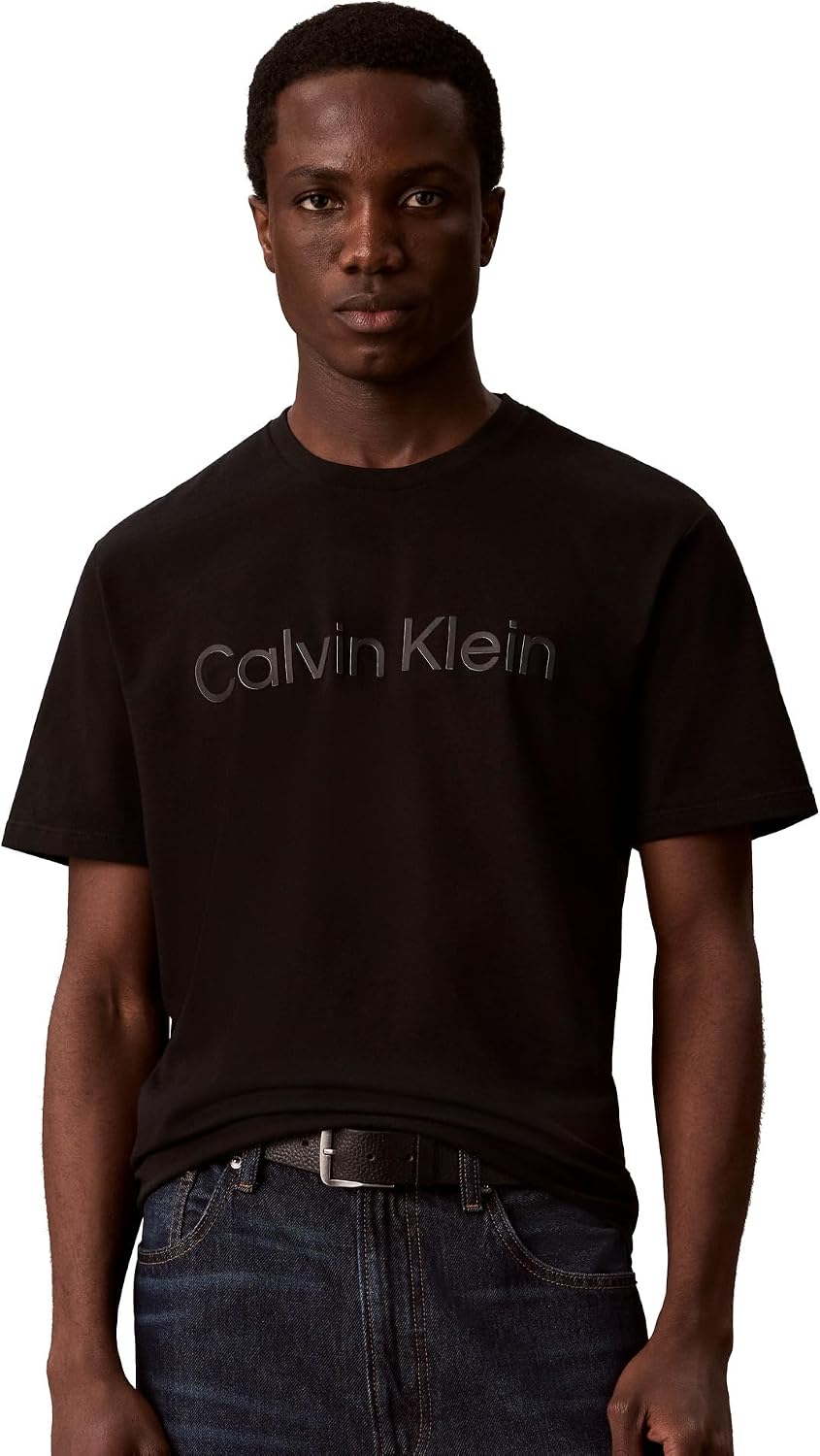 Calvin Klein Men's Relaxed Fit CK Logo Crewneck T-Shirt - Black