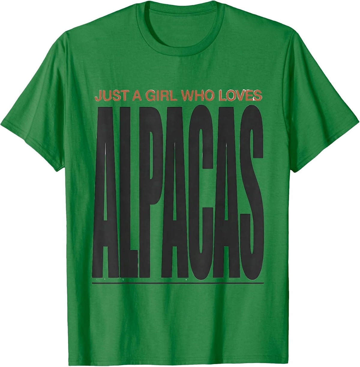 Men's Just A Girl Who Loves Alpacas Funny Animal Lover Humor T-Shirt - Kelly Green