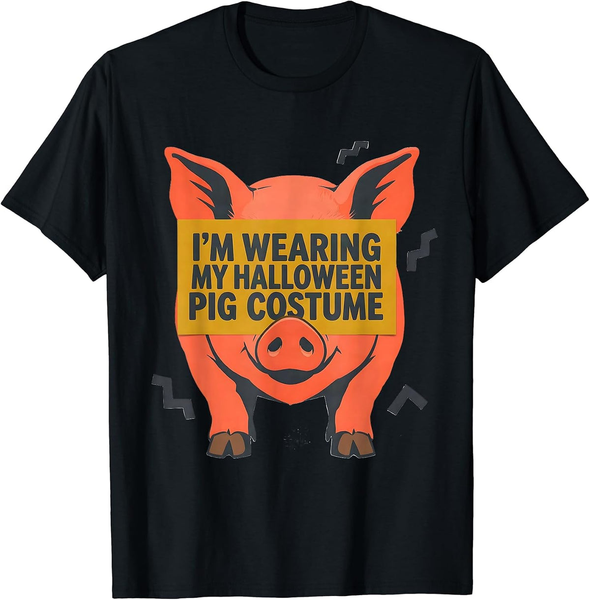 Men's I’m Wearing My Halloween Pig Costume Funny Pig Lover Family T-Shirt - Black